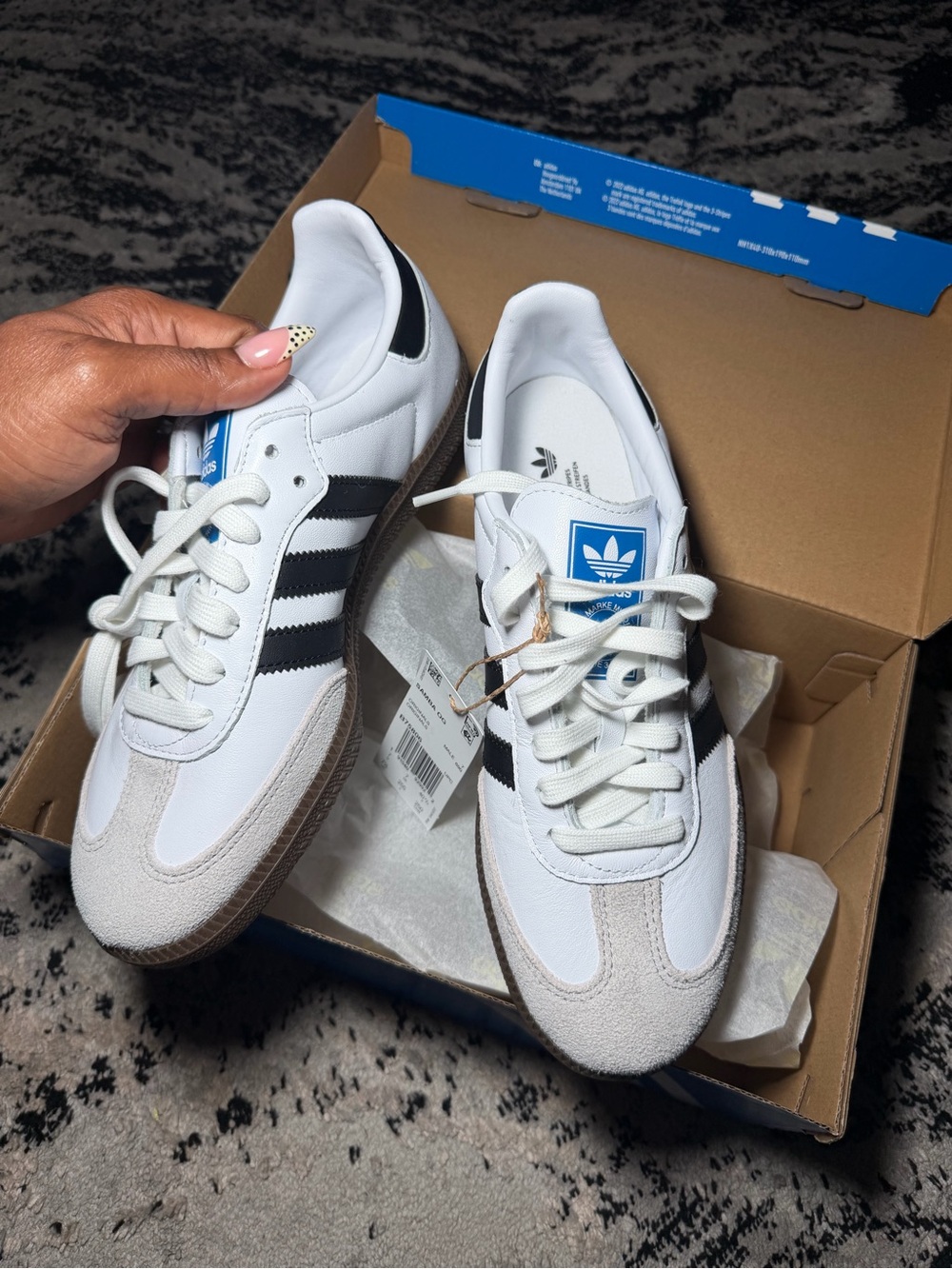 adidas White & Black Classic Samba-Inspired Sneakers